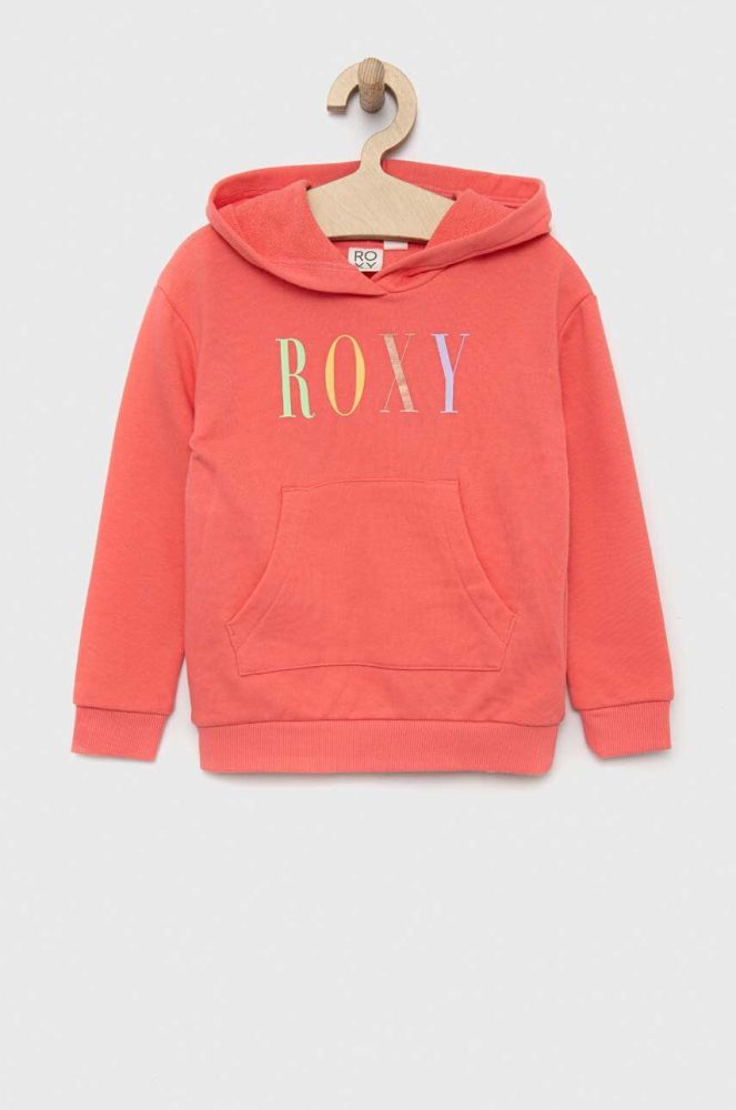 Дитяча кофта Roxy колір помаранчевий з капюшоном з принтом (3022086)