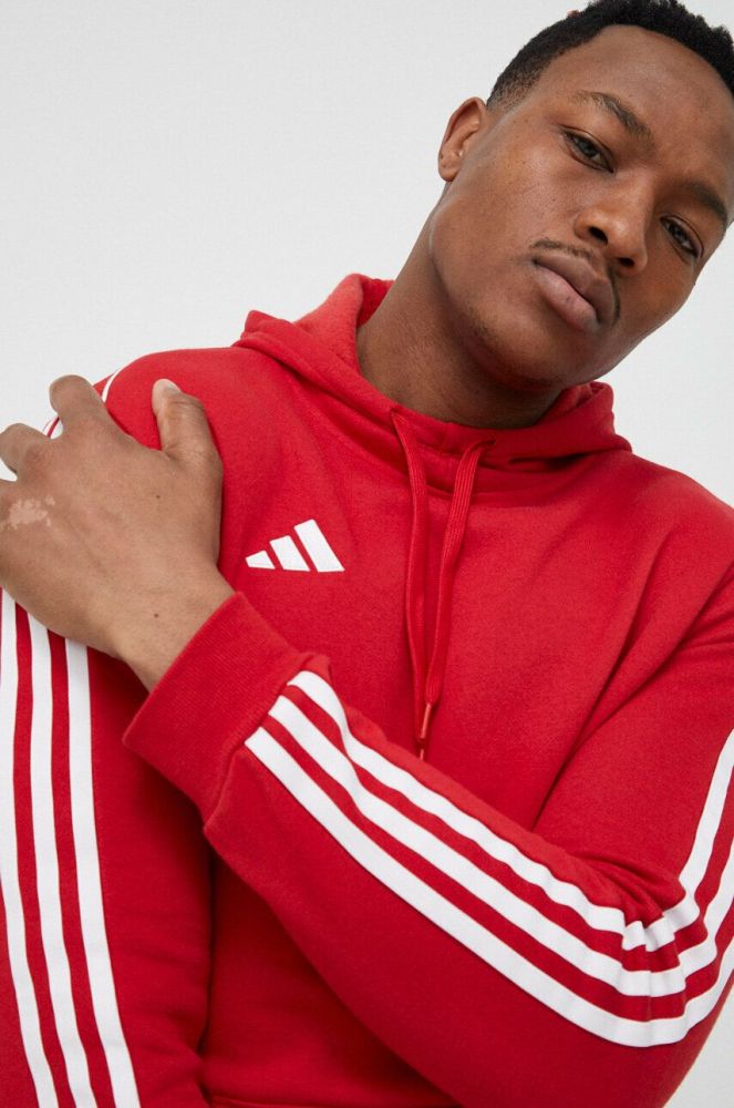 Кофта adidas Performance Tiro 23 колір червоний з капюшоном з аплікацією