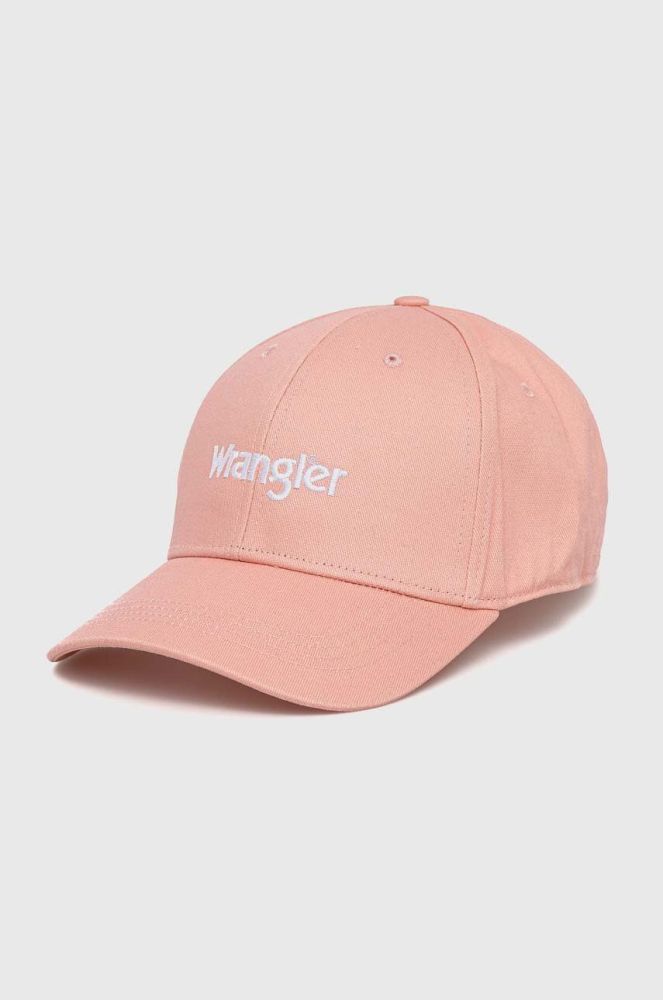 Бавовняна бейсболка Wrangler колір рожевий з принтом