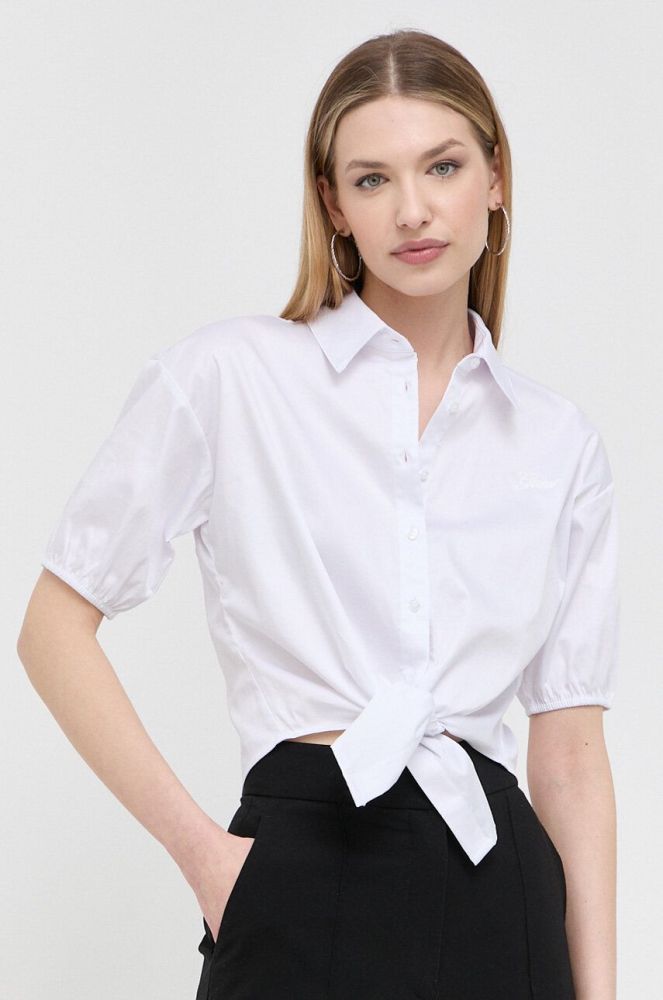 Сорочка Guess жіноча колір білий relaxed класичний комір (3194034)