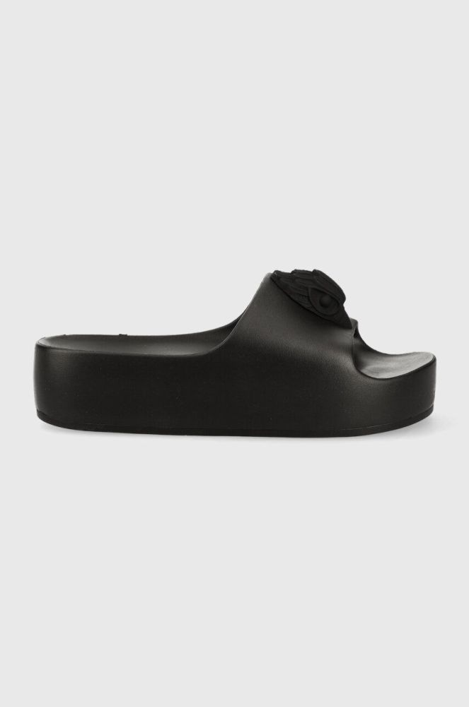 Шльопанці Kurt Geiger London Eagle Chunky Slide жіночі колір чорний на платформі 9787200999