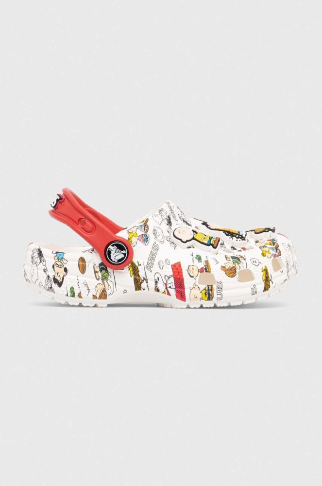 Дитячі шльопанці Crocs PEANUTS CLASSIC CLOG колір білий