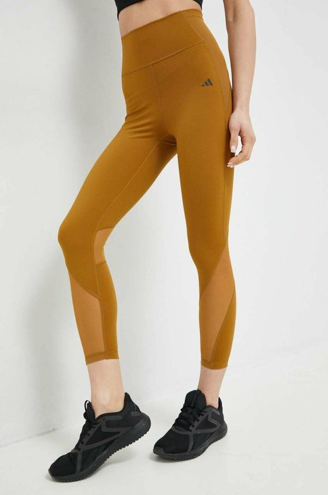 Легінси для тренувань adidas Performance Tailored колір коричневий однотонні