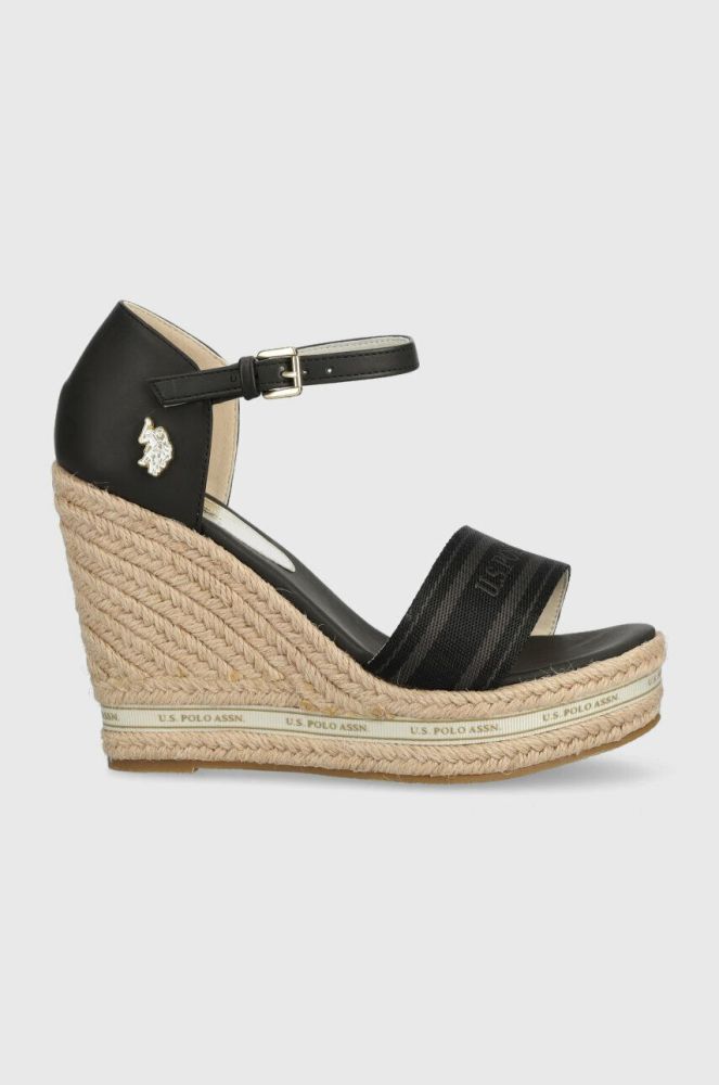 Сандалі U.S. Polo Assn. AYLIN жіночі колір чорний на танкетці