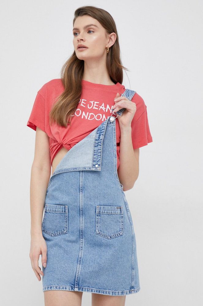Джинсова сукня Pepe Jeans Vesta mini пряма колір блакитний