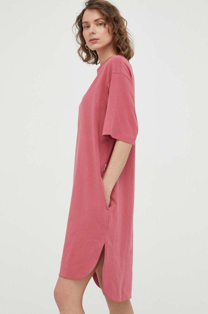 Бавовняна сукня G-Star Raw колір рожевий mini oversize