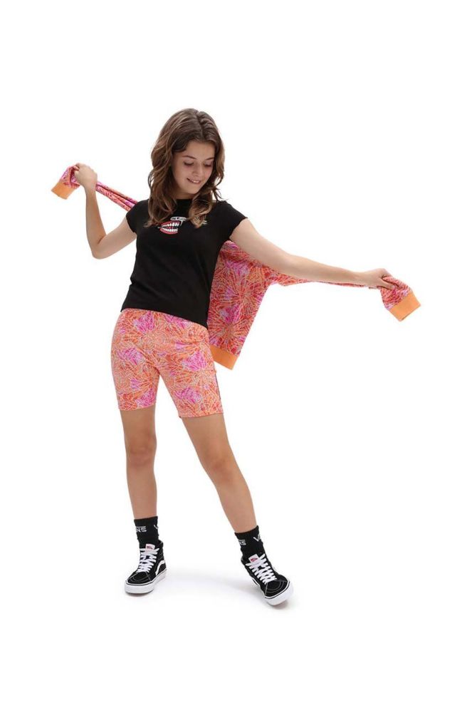 Дитячі шорти Vans ROSE CAMO PRINT LEGGING CYCLAMEN колір помаранчевий візерунок