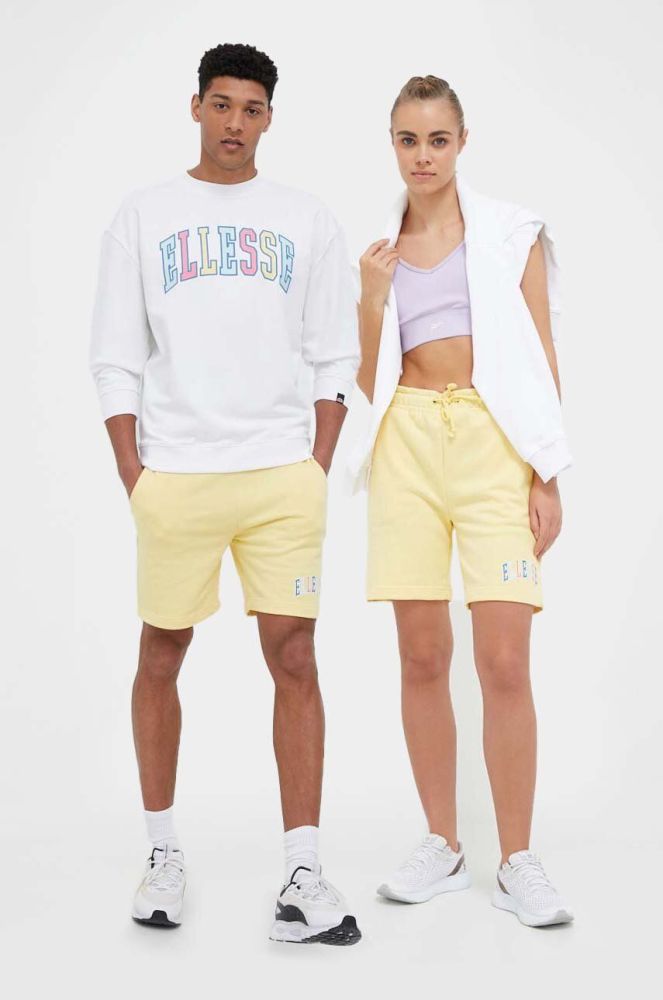 Шорти Ellesse колір жовтий з принтом