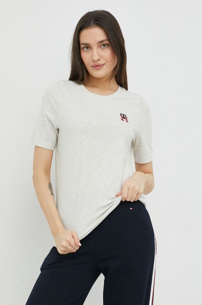 Бавовняна футболка Tommy Hilfiger колір бежевий (2885920)