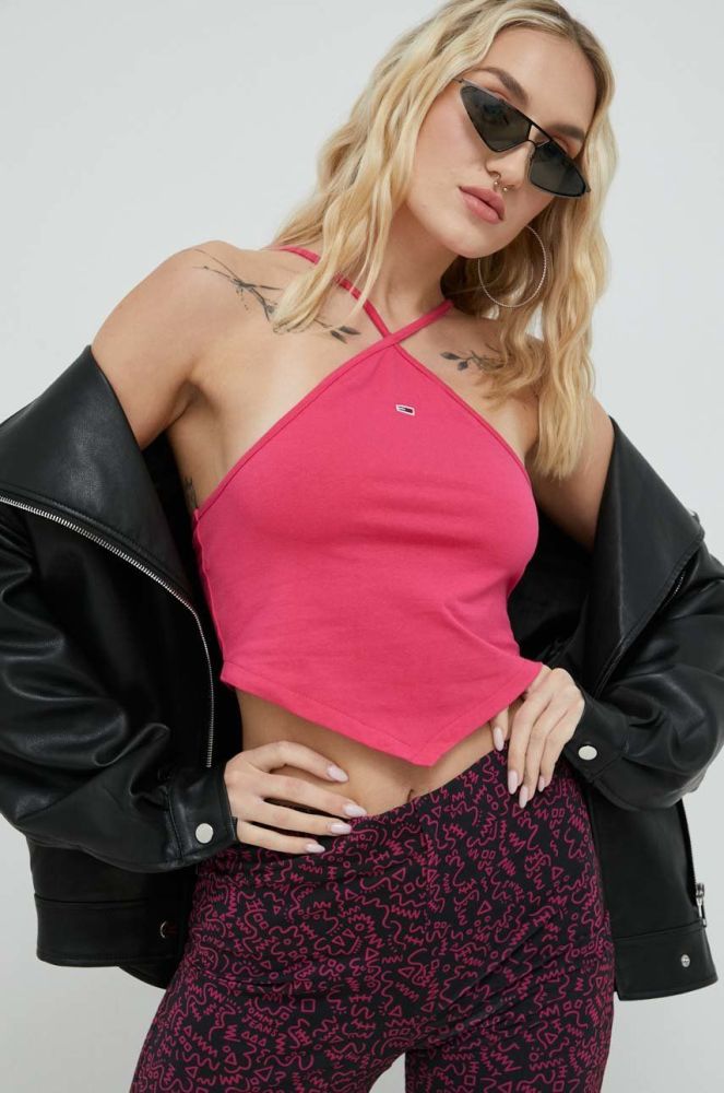 Топ Tommy Jeans жіночий колір рожевий (2862860)