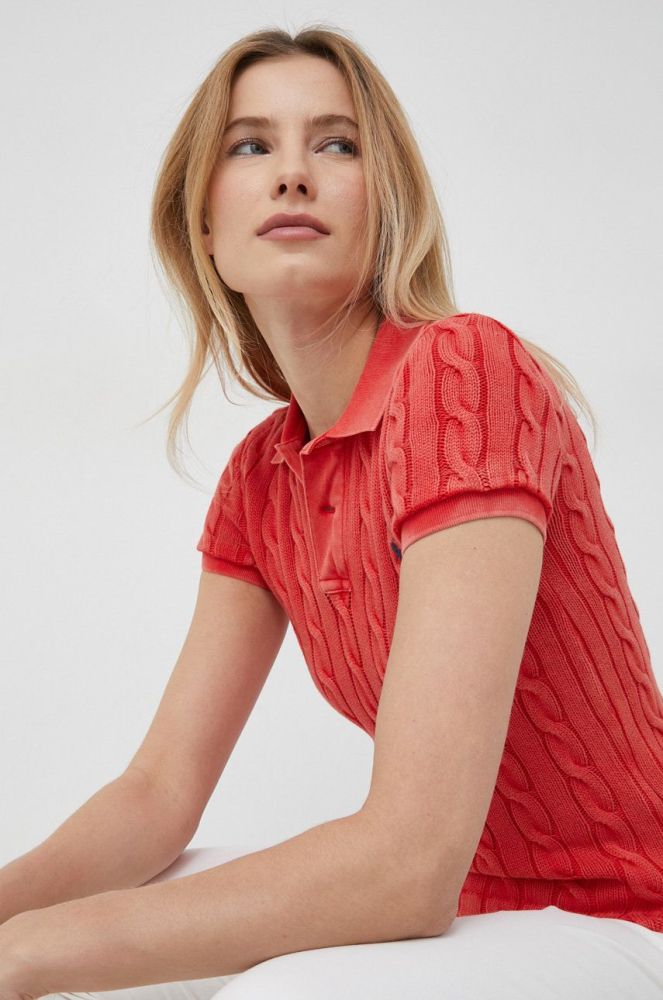 Бавовняне поло Polo Ralph Lauren колір червоний
