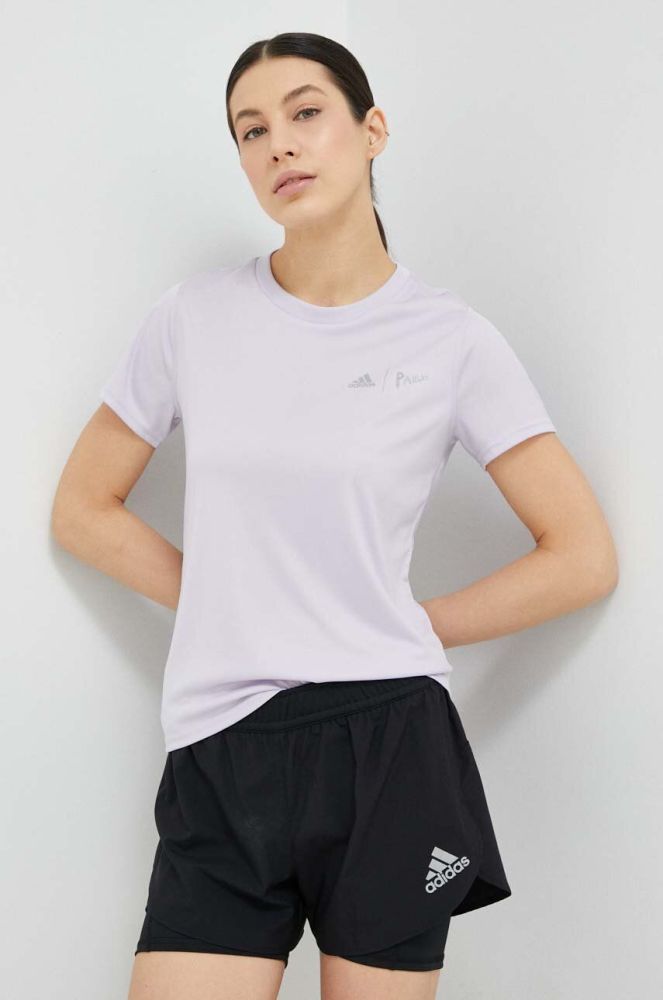 Бігова футболка adidas Performance x Parley колір фіолетовий