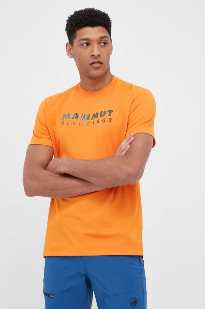 Спортивна футболка Mammut Trovat Logo колір помаранчевий з принтом