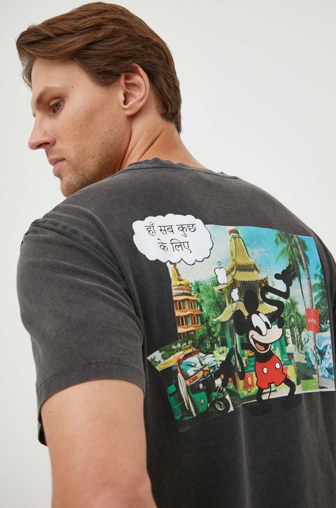 Бавовняна футболка Desigual x Disney колір чорний з принтом