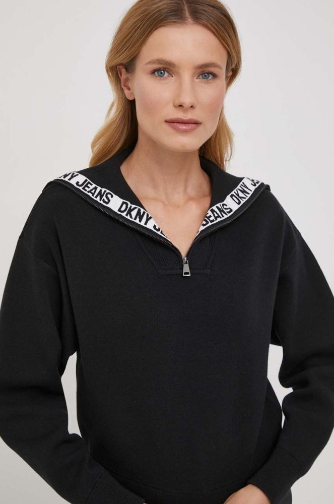 Светр Dkny жіночий колір чорний теплий гольф