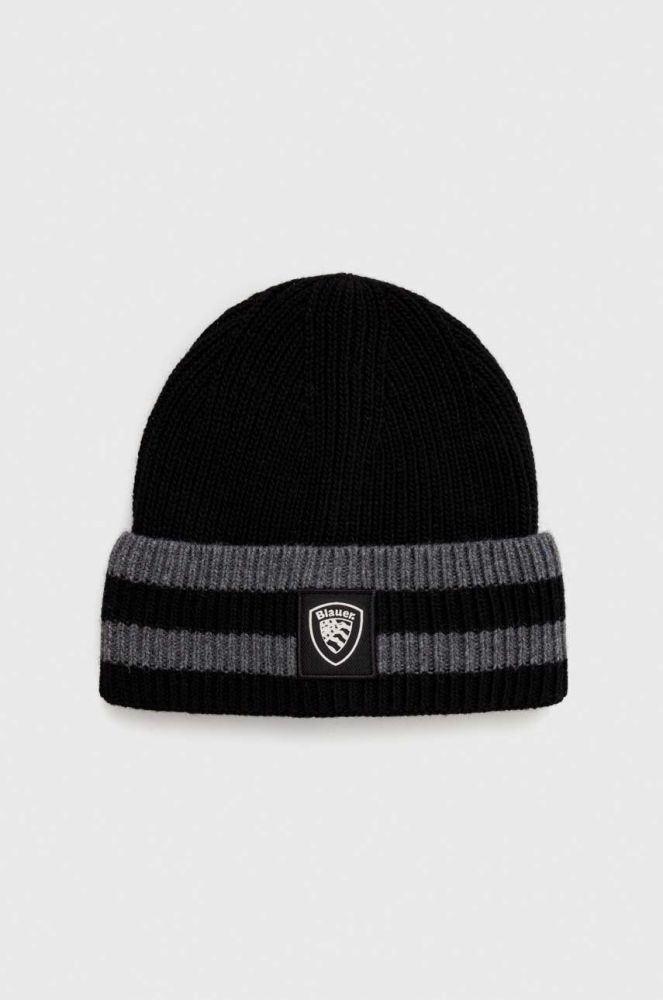 Шапка з домішкою вовни Blauer колір чорний (3494293)